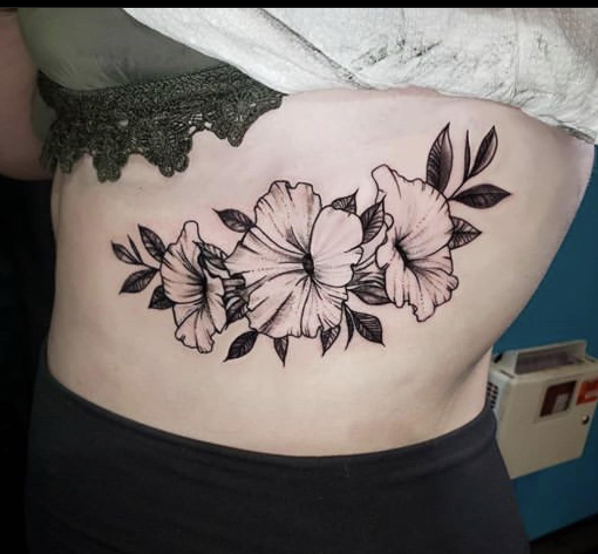 shaded flower tattoo