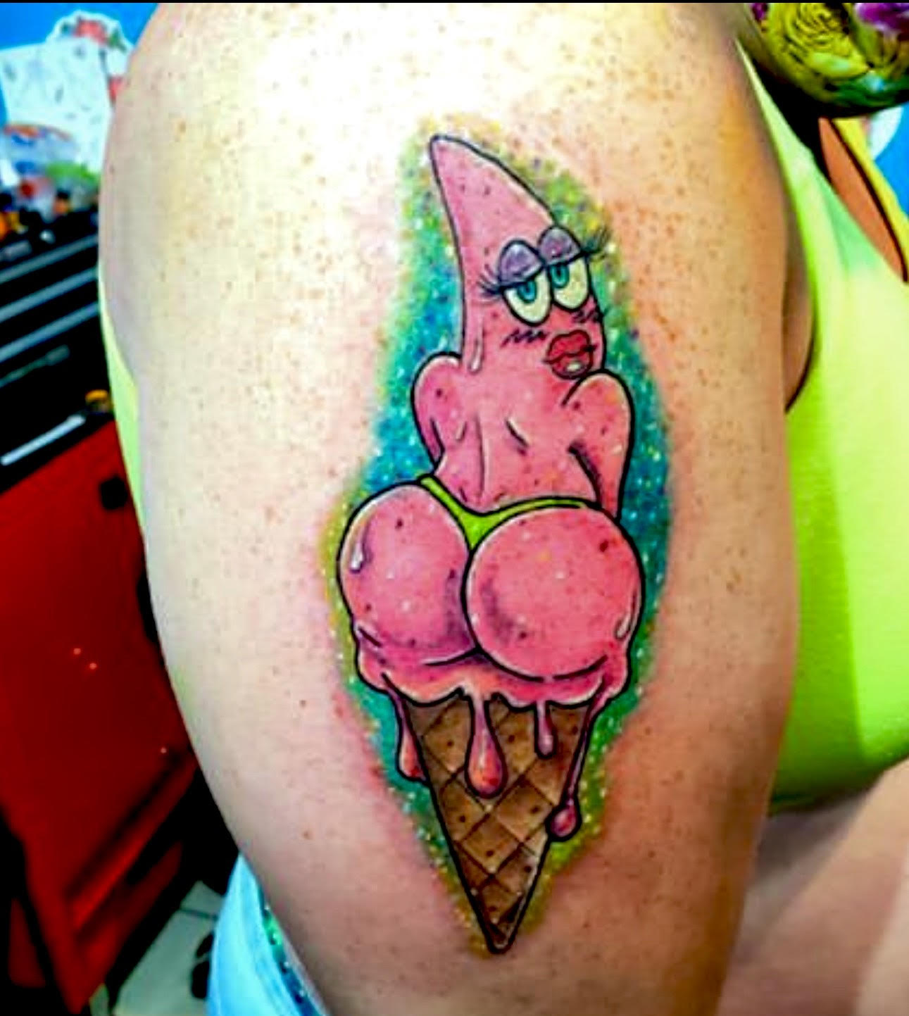 sponge bob tattoo