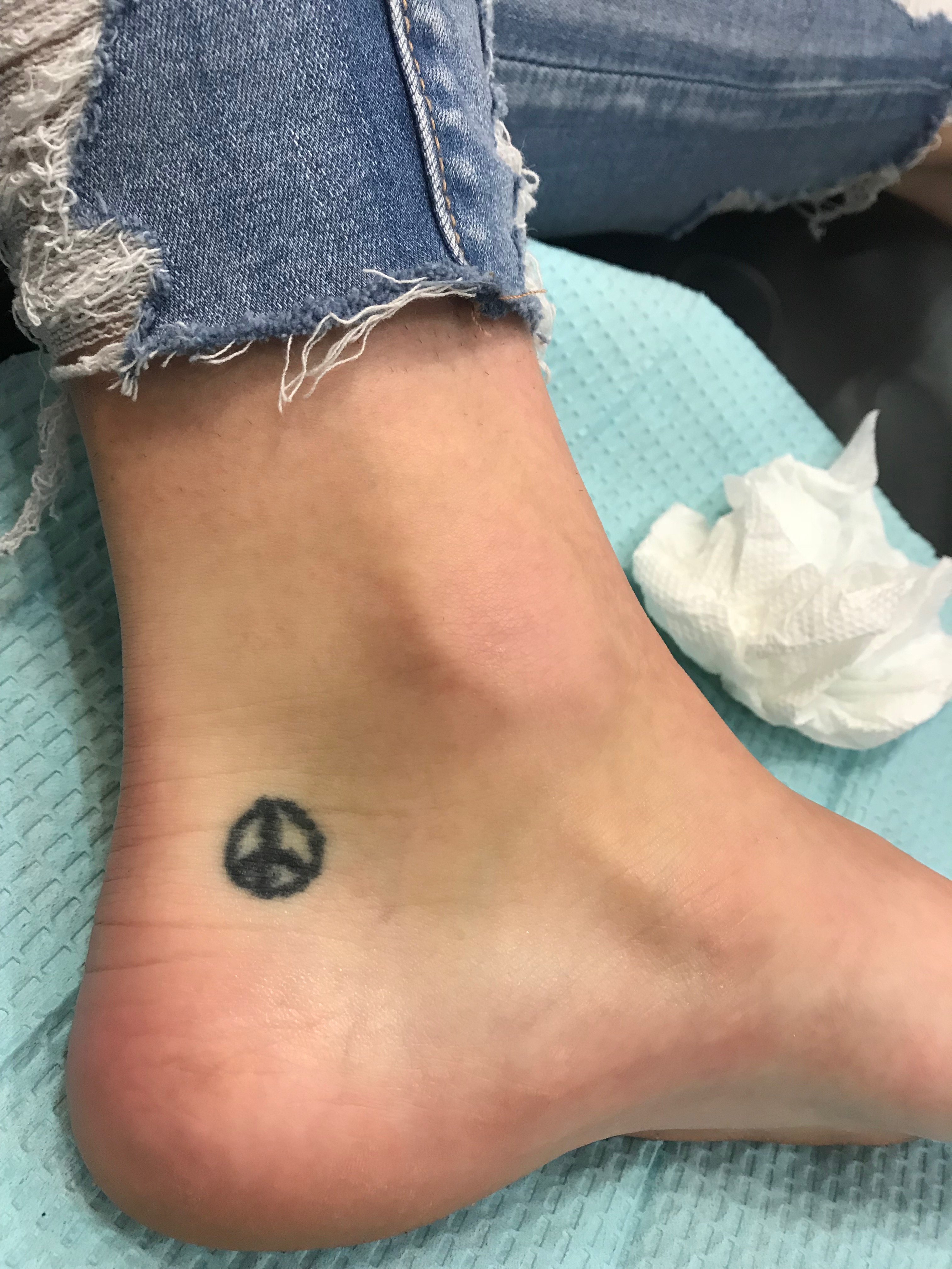 ankle peace sign